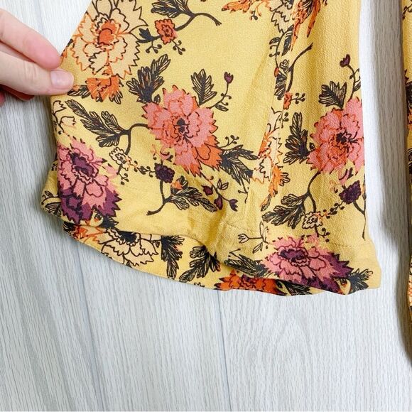 Free People | Marigold Yellow Floral Bell Sleeve Tunic Size Small - Picture 11 of 14
